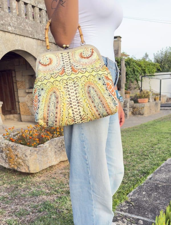 bolsos hechos a mano sula and frida boquilla de metal con asa de bambú Berlín