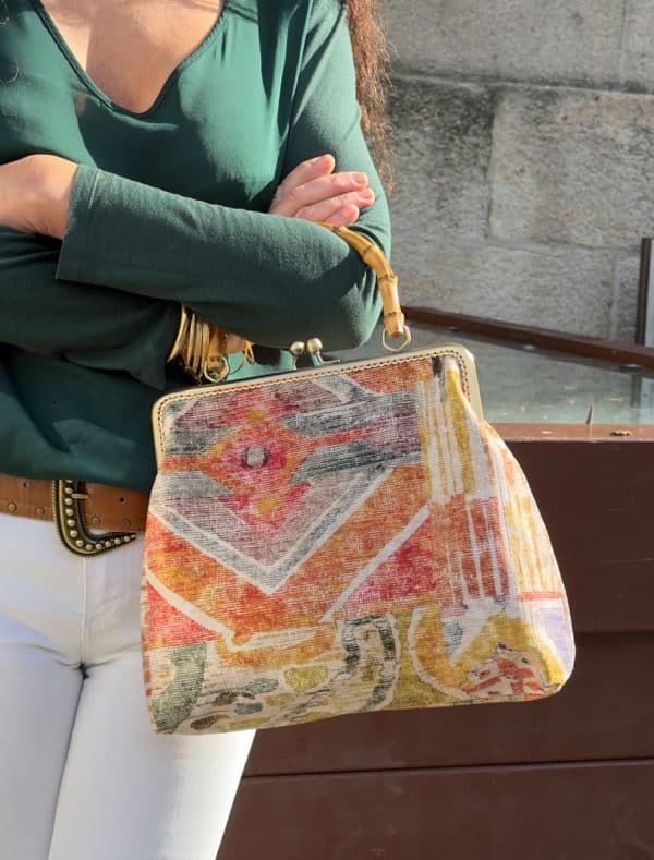 bolsos hechos a mano sula and frida boquilla de metal con asa de bambú Asturias